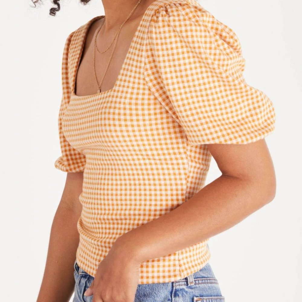 Backyard Roses Carrie Gingham Top